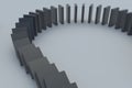 Chain reaction of black dominoes